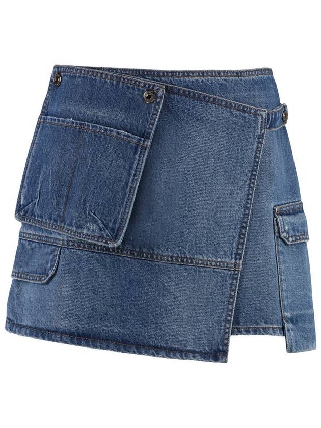 Asymmetric Denim Mini Skirt 3641MDD233L247292 - MSGM - BALAAN 2