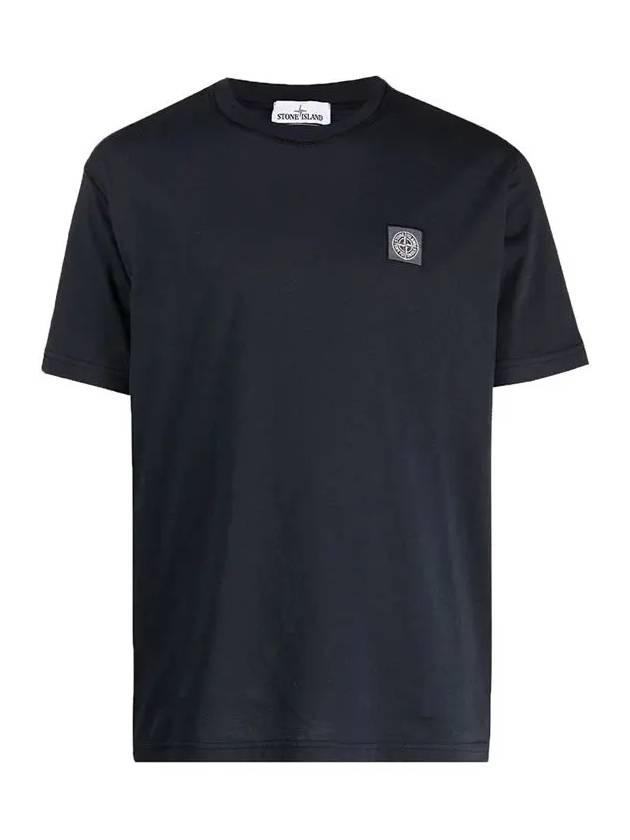 Logo Patch Chest Short Sleeve T-Shirt Navy - STONE ISLAND - BALAAN 2