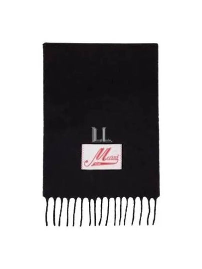 Logo Patch Knit Alpaca Muffler Black - MARNI - BALAAN 2