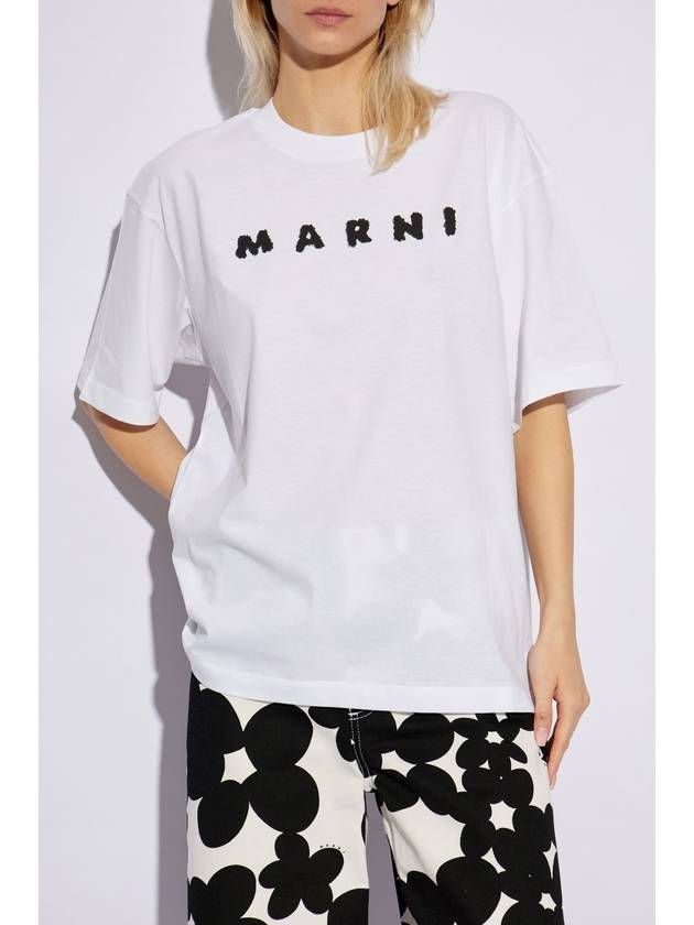 Marni T-shirt With Printed Logo, Women's, White - MARNI - BALAAN 3