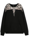 Wing Print Round Neck Sweatshirt Black - MARCELO BURLON - BALAAN 2