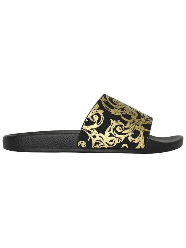 Jeans Couture Baroque Print Slippers Gold Black - VERSACE - BALAAN 3