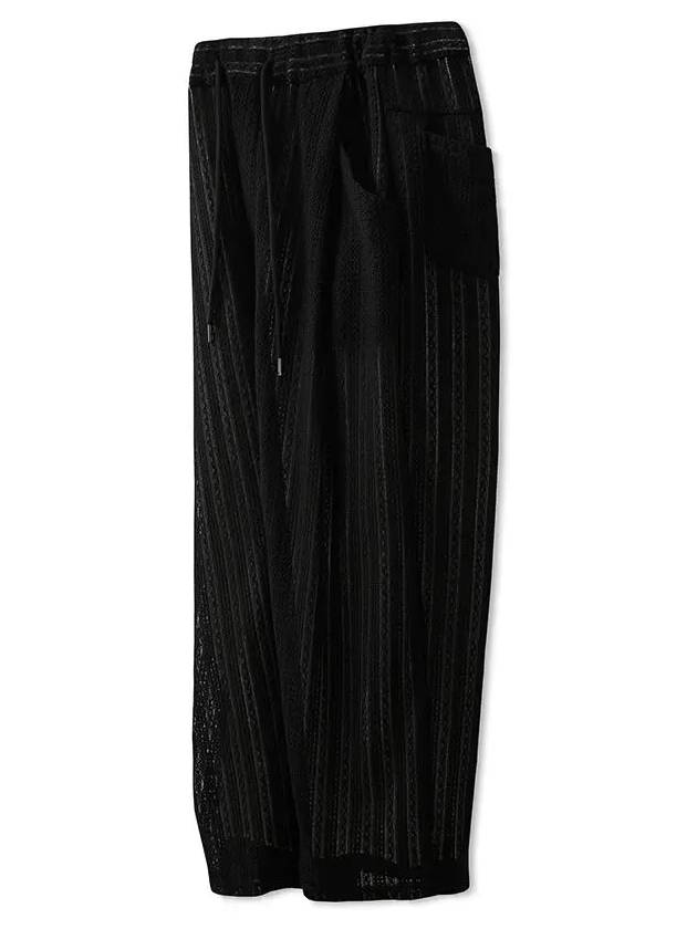 One Tuck Wide Lace Pants Black - NOIRER - BALAAN 5