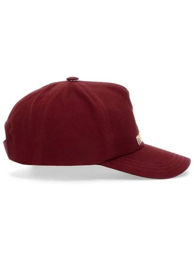 Tyron Embroidered Logo Ball Cap Burgundy Red - ISABEL MARANT - BALAAN 3