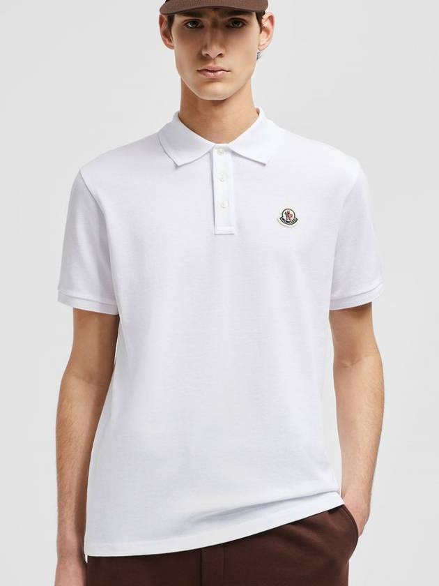 Logo patch short sleeve PK shirt white - MONCLER - BALAAN 6