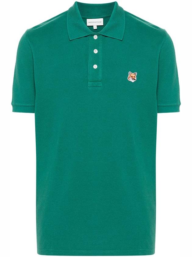 Fox Head Patch Cotton Polo Shirt Green - MAISON KITSUNE - BALAAN 6