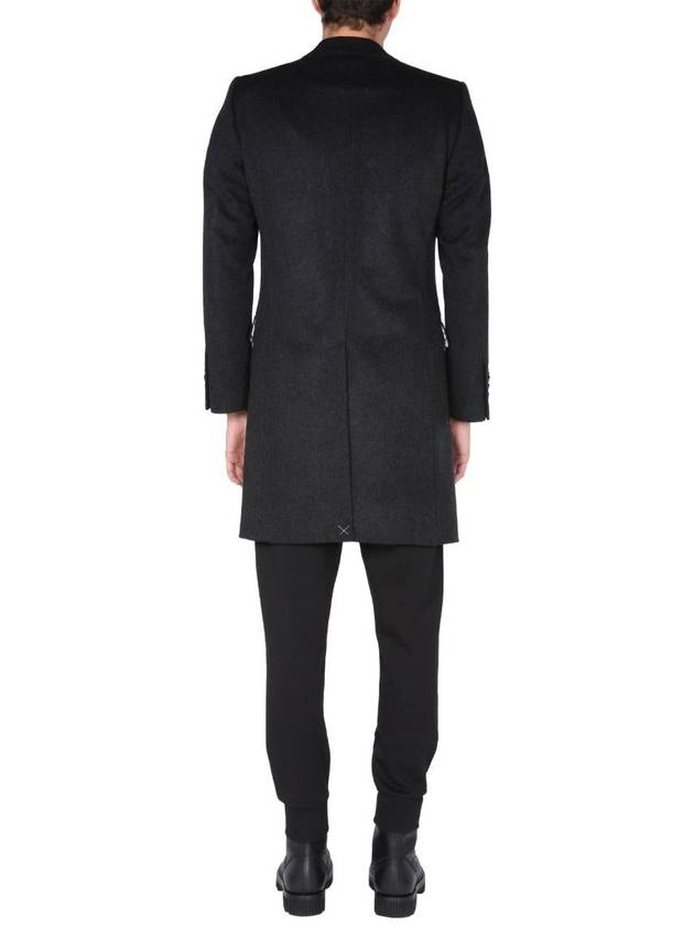 Slate Wool Blend Coat Black - DOLCE&GABBANA - BALAAN 4