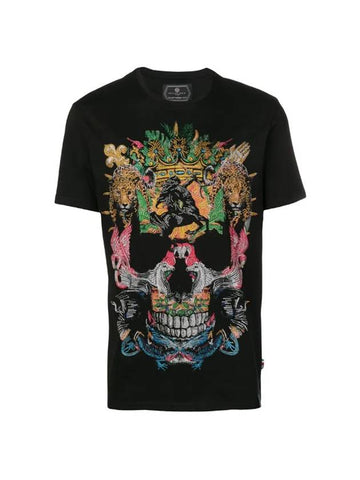 Jungle Skull Short Sleeve T-Shirt Black - PHILIPP PLEIN - BALAAN 1