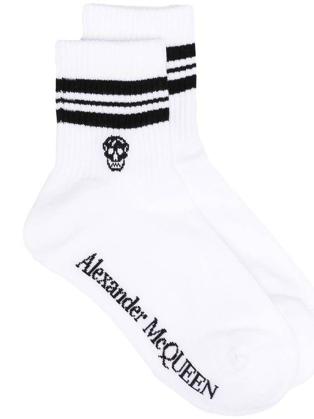 Skull Logo Socks White - ALEXANDER MCQUEEN - BALAAN 1