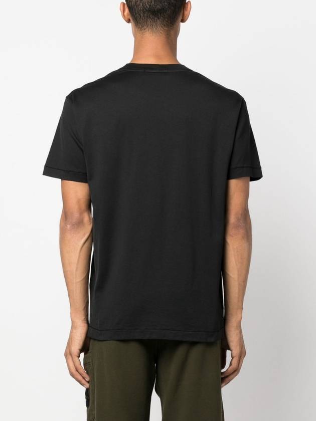 Logo Patch Short Sleeves T-Shirt Black - STONE ISLAND - BALAAN 5