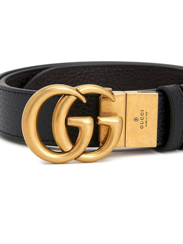 Double G Buckle Reversible Belt Black - GUCCI - BALAAN 7