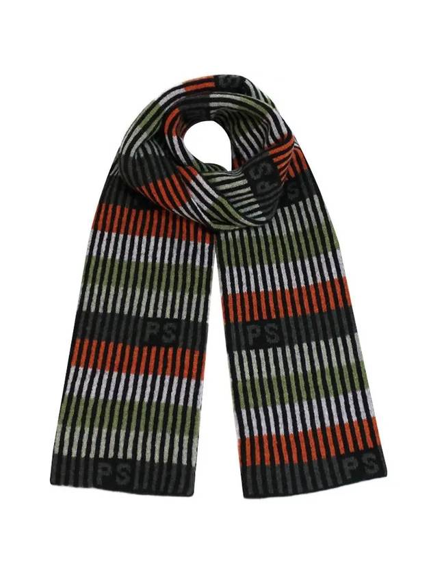 Striped PS Logo Wool Muffler - PAUL SMITH - BALAAN 1