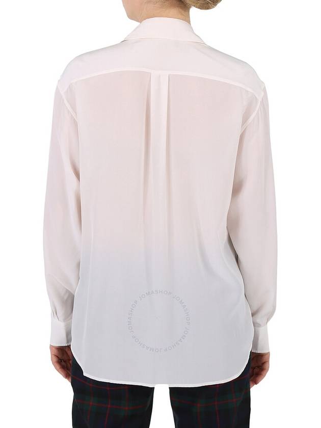 Burberry Ladies Marika Optic White Press Studded Silk Crepe De Chine Shirt, Brand Size 10  US Size 8) - BURBERRY - BALAAN 3