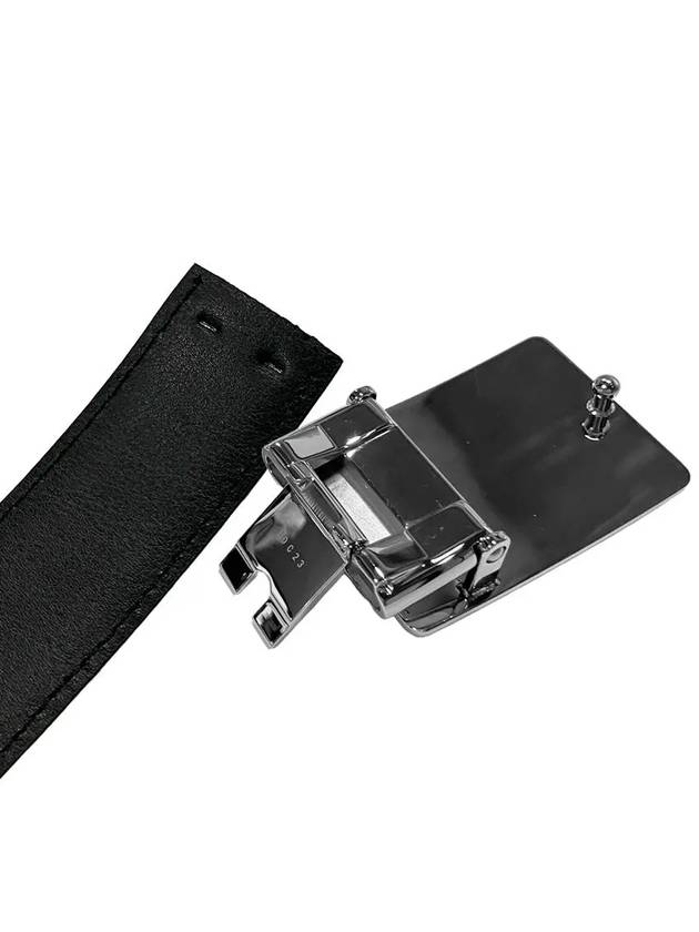 Plate Buckle Saffiano Leather Belt Black - MONTBLANC - BALAAN 8