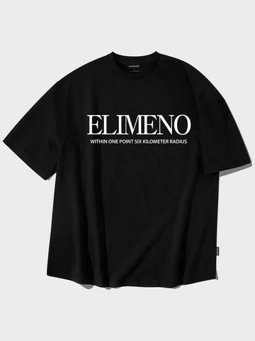 EL Retro Logo Overfit Short Sleeve T-Shirt Black - ELIMENO - BALAAN 1