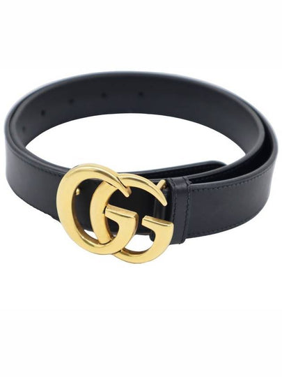 Women s Leather Black Gucci 414516 Gold Plated GG Marmont Thin Belt 80 - GUCCI - BALAAN 2