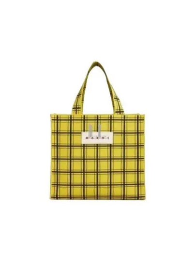 Jacquard Check Logo Tote Bag Yellow - MARNI - BALAAN 2