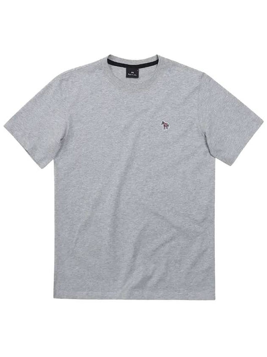 Zebra Logo Cotton Short Sleeve T-Shirt Grey - PAUL SMITH - BALAAN.