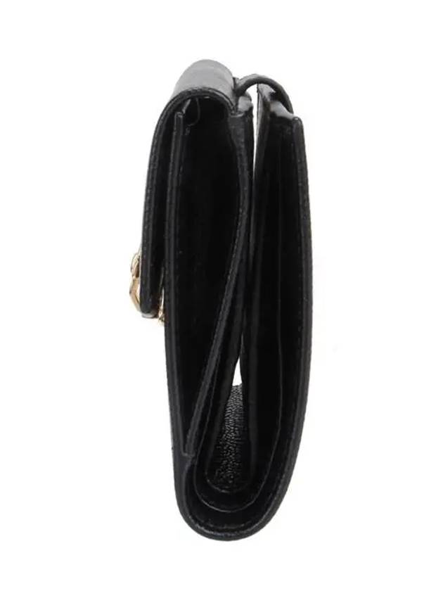 Gancini Leather Half Wallet Black - SALVATORE FERRAGAMO - BALAAN.