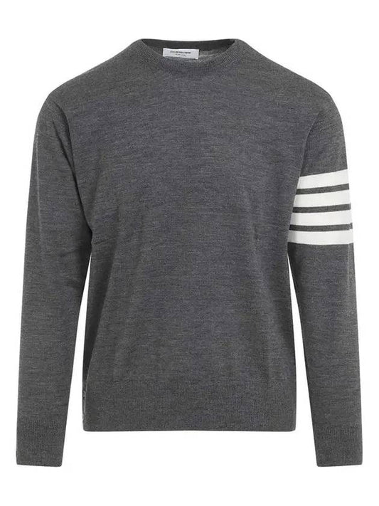 4 Bar Armband Classic Merino Wool Knit Top Medium Grey - THOM BROWNE - BALAAN 2