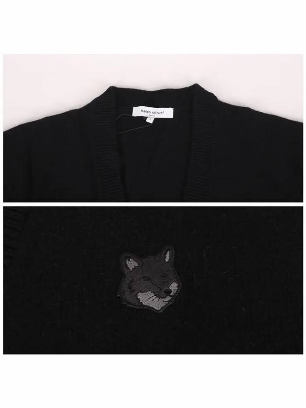 Bold Fox Head Patch Regular Lambswool Cardigan Black - MAISON KITSUNE - BALAAN 6