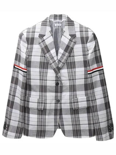 RWB arm banding madras check jacket - THOM BROWNE - BALAAN 1