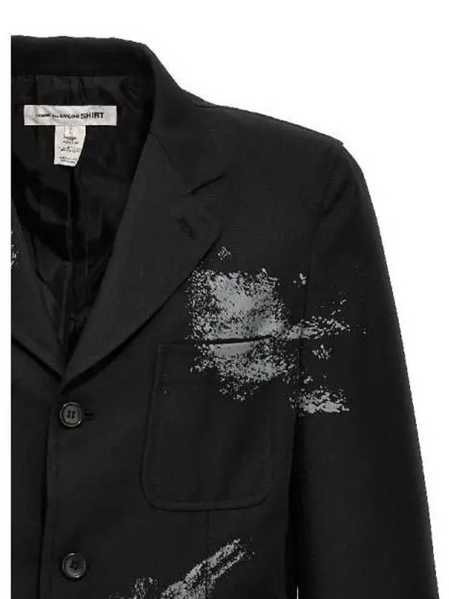 Painting Effect Single Blazer Jacket Black - COMME DES GARCONS - BALAAN 4