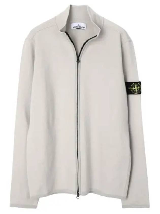 Compass Patch High Neck Stretch Wool Zip Up Cardigan Plaster - STONE ISLAND - BALAAN 2