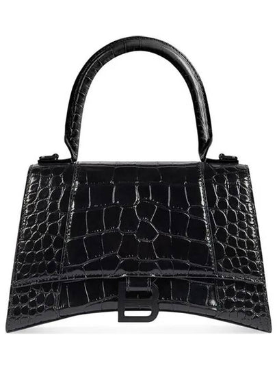 Hourglass Crocodile Embossed Cross Bag Black - BALENCIAGA - BALAAN 2