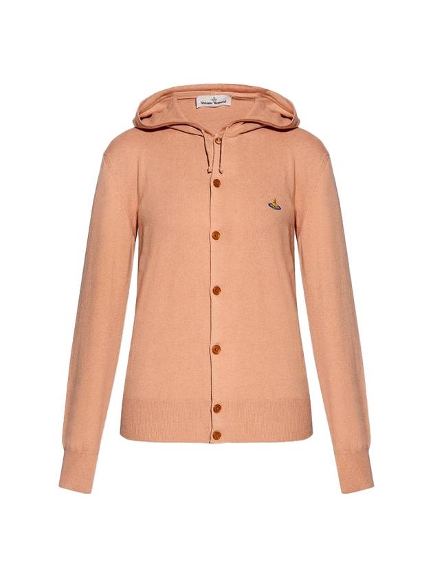 Logo Hooded Cardigan Beige - VIVIENNE WESTWOOD - BALAAN 1