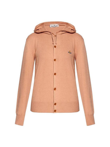 Logo Hooded Cardigan Beige - VIVIENNE WESTWOOD - BALAAN 1