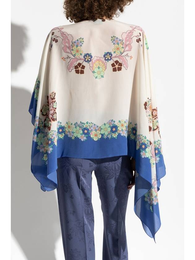 Etro Silk Top With Floral Motif, Women's, Cream - ETRO - BALAAN 4