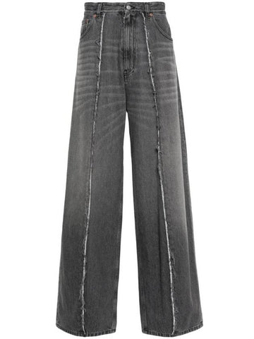 Unfinished Cut Tapered Wide Jean Grey - MAISON MARGIELA - BALAAN 1