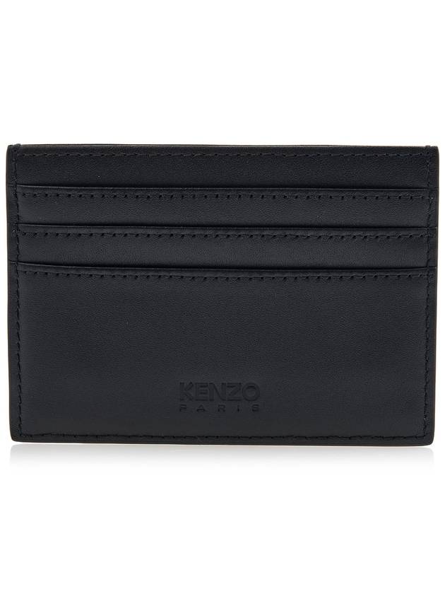 Logo Patch Leather Card Wallet Black - KENZO - BALAAN 4