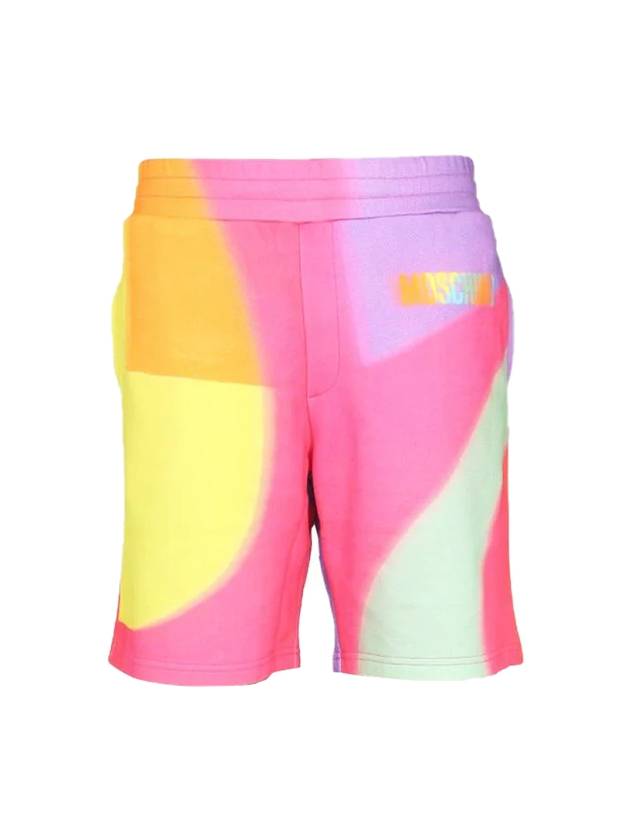 rainbow print drawstring shorts - MOSCHINO - BALAAN 1