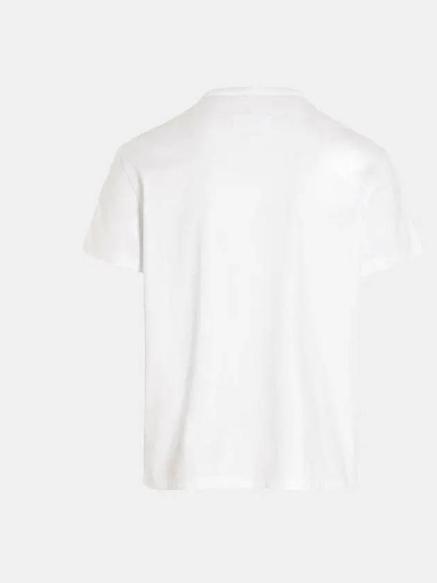 Reverse Embroidered Logo Stitched Cotton Short Sleeve T-Shirt White - MAISON MARGIELA - BALAAN 4