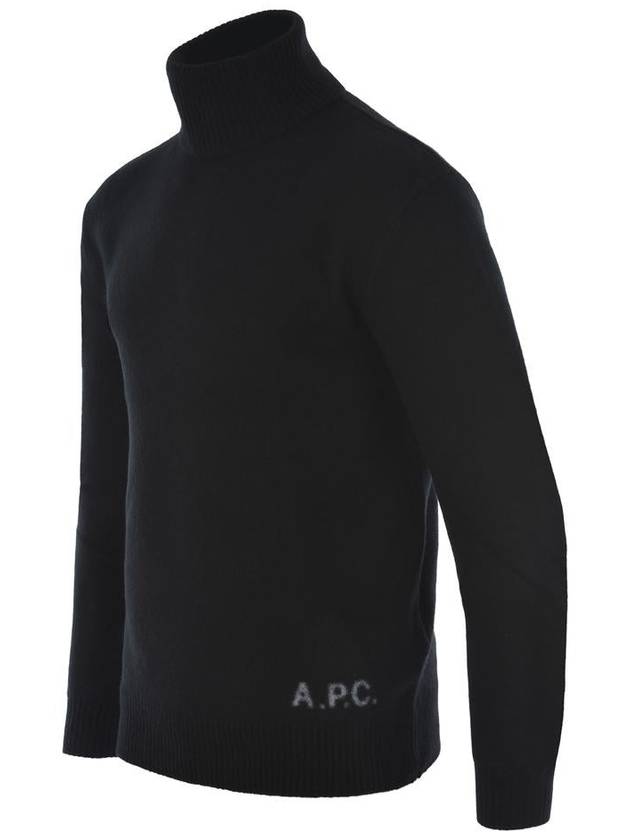 Logo Knitted Wool Turtleneck Black - A.P.C. - BALAAN 3