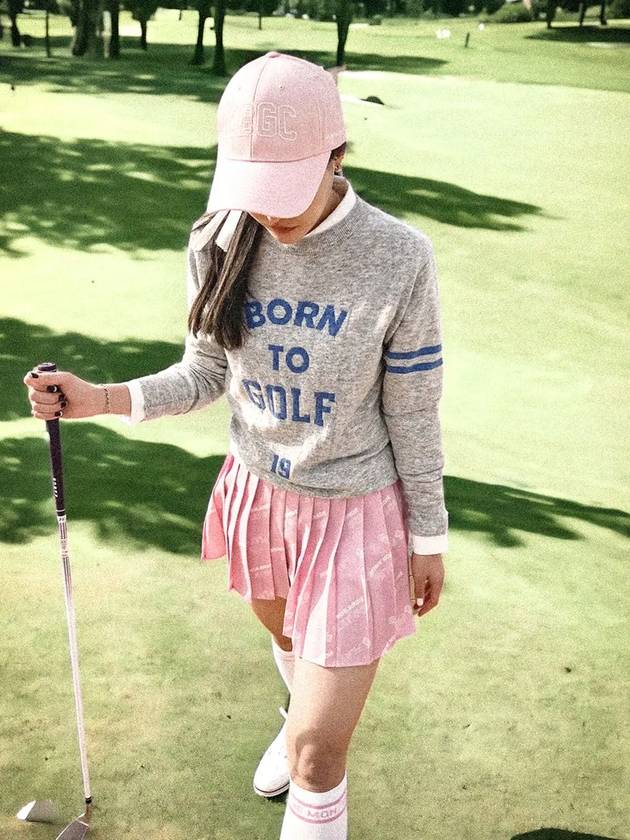 BORN TO GOLF CREW NECK SWEATER BORN TO GOLF CREW NECK SWEATER GRAY - MONBIRDIE GOLF - BALAAN 5