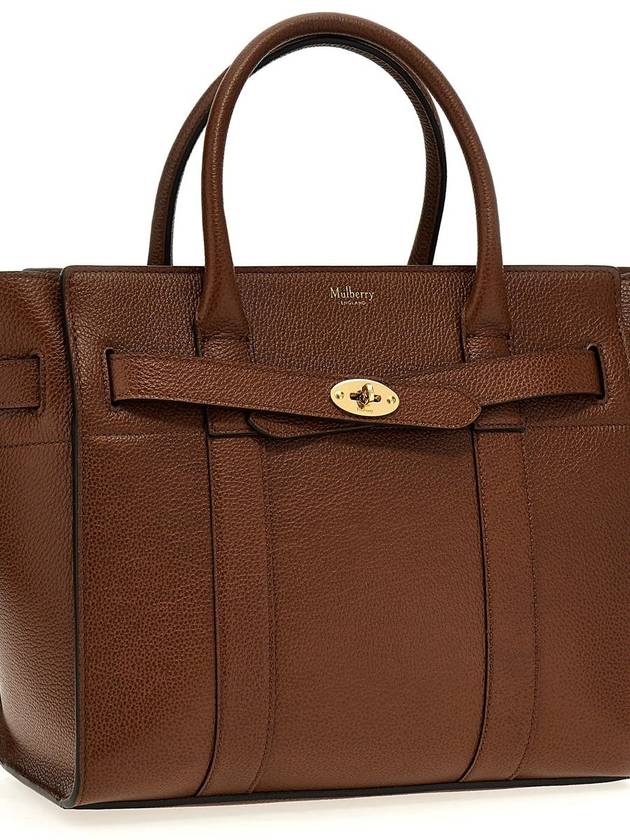 Small Classic Grain Zipped Bayswater Tote Bag Oak - MULBERRY - BALAAN 4