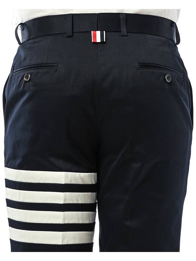 Diagonal Unconstructed Chino Straight Pants Navy - THOM BROWNE - BALAAN 8