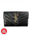 Monogram Envelope Small Half Wallet Black Gold - SAINT LAURENT - BALAAN 8