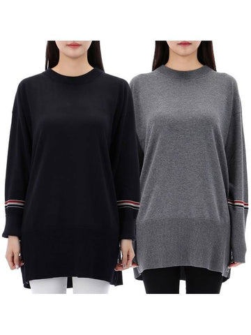 23FW Armband Merino Wool Long Knit Top 2 Types FKA424A Y1002 - THOM BROWNE - BALAAN 1