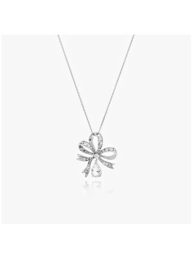 Hyperbola Bow Large Pendant Necklace Silver - SWAROVSKI - BALAAN 3