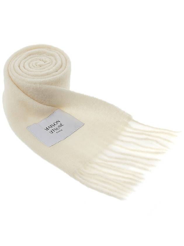 Maison Kitsune Baby Alpaca Plain Scarf LM06206WA0022 MILK - MAISON KITSUNE - BALAAN 8