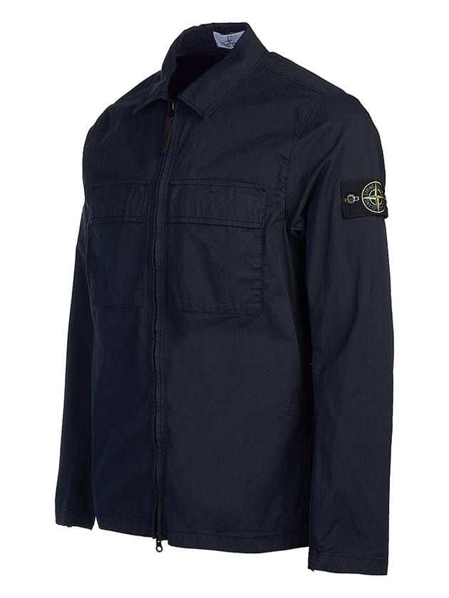 Wappen Patch Double Pocket Cotton Zip-Up Jacket Dark Navy - STONE ISLAND - BALAAN 3