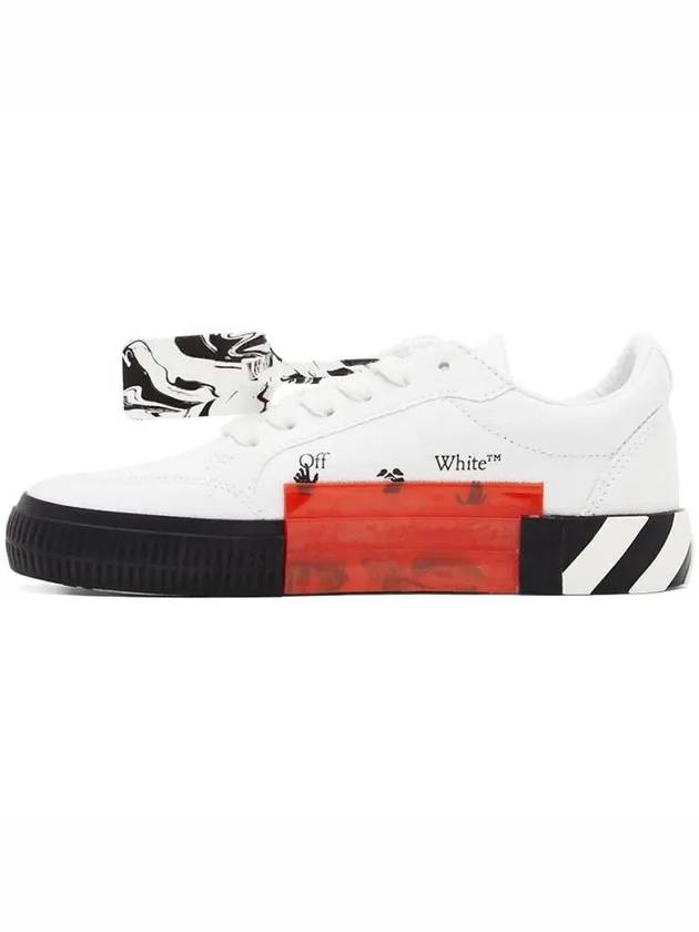 OffWhite Purple Arrow Arrow Logo Vulcanized Canvas Sneakers - OFF WHITE - BALAAN 3