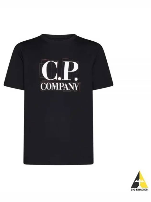 Graphic Logo Print Short Sleeve T-Shirt Black - CP COMPANY - BALAAN 2