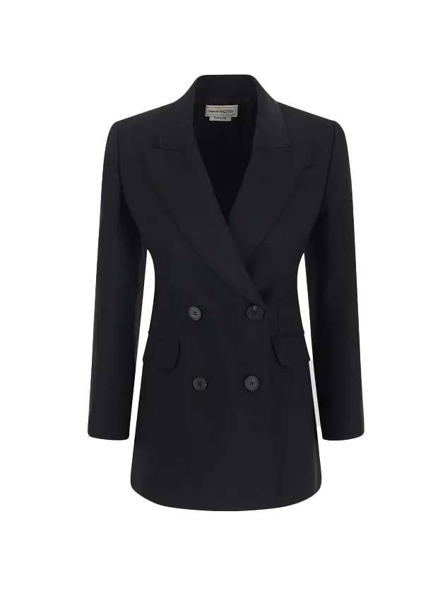 Double Breasted Blazer Jacket Black - ALEXANDER MCQUEEN - BALAAN 1