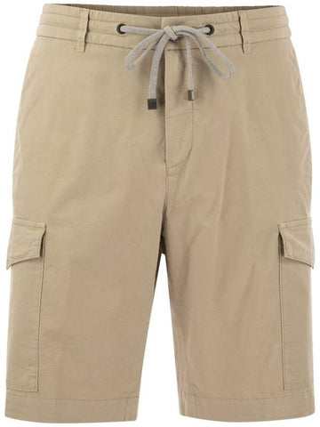 Lightweight cotton lyocell canvas jogger bermuda shorts - PESERICO - BALAAN 1