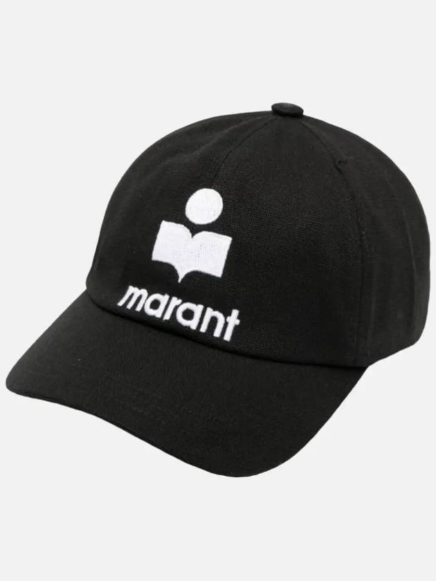 Tyron Logo Cotton Ball Cap Black - ISABEL MARANT - BALAAN 4